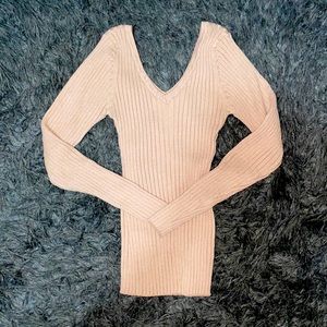 Ribbed V-Neck Sweater